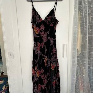 Lulu's Black and Purple Floral Maxi Dress